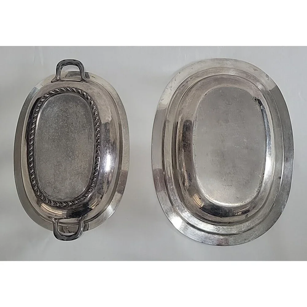 Vintage Viking EPNS Yorkshire Covered Serving Dish Silverplate V101 Oval 12